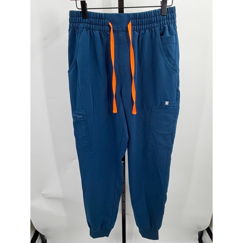 Figs Uman High Rise Jogger Scrub Pants 11 Pocket Drawcord Deep Reef Medium Tall
